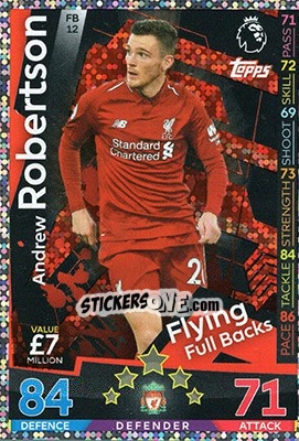 Sticker Andrew Robertson - English Premier League 2018-2019. Match Attax Extra n. FB12 - Topps