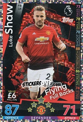 Sticker Luke Shaw - English Premier League 2018-2019. Match Attax Extra n. FB14 - Topps