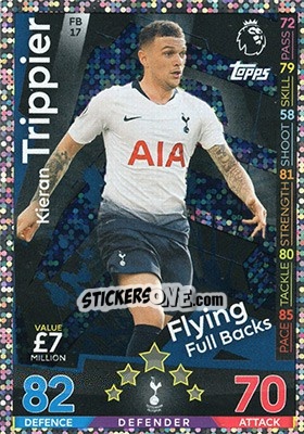 Sticker Kieran Trippier - English Premier League 2018-2019. Match Attax Extra n. FB17 - Topps