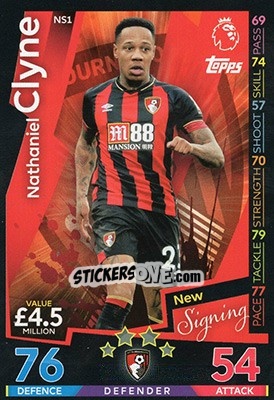 Sticker Nathaniel Clyne - English Premier League 2018-2019. Match Attax Extra n. NS1 - Topps