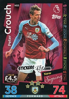 Sticker Peter Crouch - English Premier League 2018-2019. Match Attax Extra n. NS5 - Topps