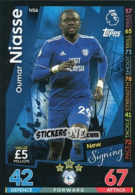 Sticker Oumar Niasse - English Premier League 2018-2019. Match Attax Extra n. NS6 - Topps