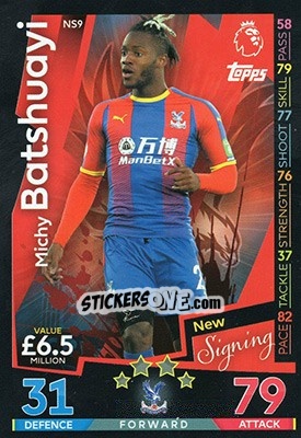 Sticker Michy Batshuayi - English Premier League 2018-2019. Match Attax Extra n. NS9 - Topps