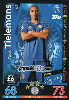 Sticker Youri Tielemans - English Premier League 2018-2019. Match Attax Extra - Topps