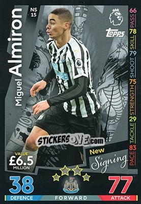 Sticker Miguel Almiron - English Premier League 2018-2019. Match Attax Extra n. NS15 - Topps