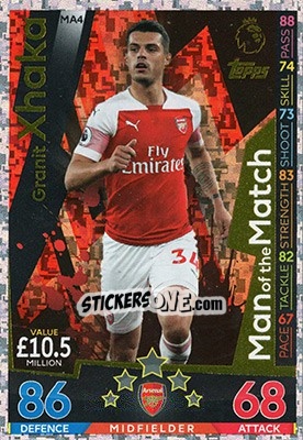 Sticker Granit Xhaka - English Premier League 2018-2019. Match Attax Extra n. MA4 - Topps