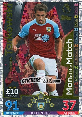 Sticker James Tarkowski - English Premier League 2018-2019. Match Attax Extra n. MA7 - Topps