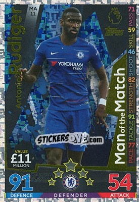 Cromo Antonio Rudiger - English Premier League 2018-2019. Match Attax Extra - Topps