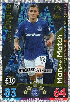 Sticker Lucas Digne - English Premier League 2018-2019. Match Attax Extra n. MA15 - Topps
