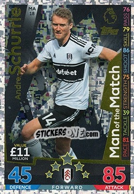 Sticker Andre Schurrle - English Premier League 2018-2019. Match Attax Extra n. MA18 - Topps