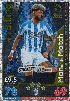 Sticker Philip Billing - English Premier League 2018-2019. Match Attax Extra - Topps