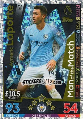 Sticker Aymeric Laporte - English Premier League 2018-2019. Match Attax Extra n. MA25 - Topps
