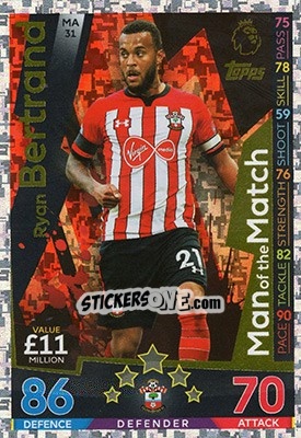 Sticker Ryan Bertrand - English Premier League 2018-2019. Match Attax Extra n. MA31 - Topps
