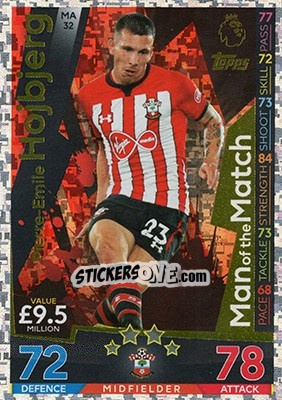 Sticker Pierre-Emile Hojbjerg - English Premier League 2018-2019. Match Attax Extra n. MA32 - Topps