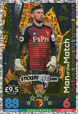 Sticker Ben Foster - English Premier League 2018-2019. Match Attax Extra - Topps