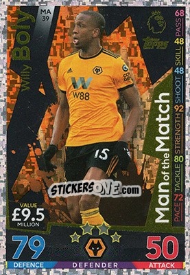Sticker Willy Boly - English Premier League 2018-2019. Match Attax Extra - Topps
