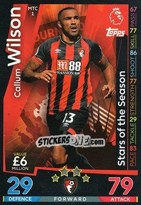 Sticker Callum Wilson - English Premier League 2018-2019. Match Attax Extra n. MTC1 - Topps