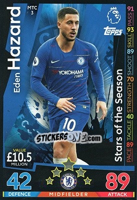 Sticker Eden Hazard - English Premier League 2018-2019. Match Attax Extra n. MTC3 - Topps