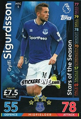 Sticker Gylfi Sigurdsson - English Premier League 2018-2019. Match Attax Extra n. MTC5 - Topps