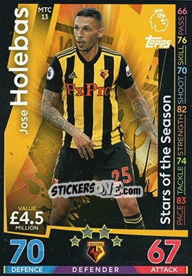 Sticker Jose Holebas - English Premier League 2018-2019. Match Attax Extra n. MTC13 - Topps