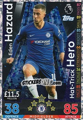 Sticker Eden Hazard - English Premier League 2018-2019. Match Attax Extra - Topps