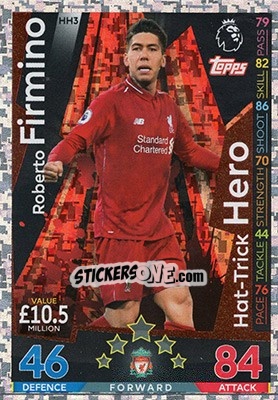 Sticker Roberto Firmino - English Premier League 2018-2019. Match Attax Extra n. HH3 - Topps