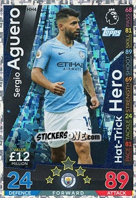 Figurina Sergio Aguero - English Premier League 2018-2019. Match Attax Extra - Topps