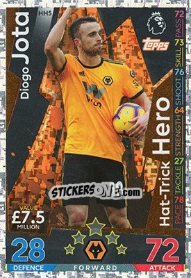 Sticker Diogo Jota - English Premier League 2018-2019. Match Attax Extra - Topps