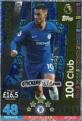 Sticker Eden Hazard - English Premier League 2018-2019. Match Attax Extra n. 100Club2 - Topps