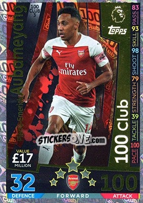 Cromo Pierre-Emerick Aubameyang - English Premier League 2018-2019. Match Attax Extra - Topps