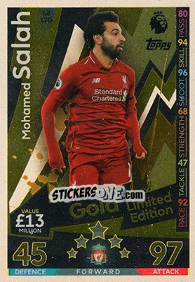 Sticker Mohamed Salah - English Premier League 2018-2019. Match Attax Extra - Topps