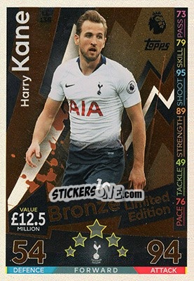 Sticker Harry Kane - English Premier League 2018-2019. Match Attax Extra n. LE13B - Topps