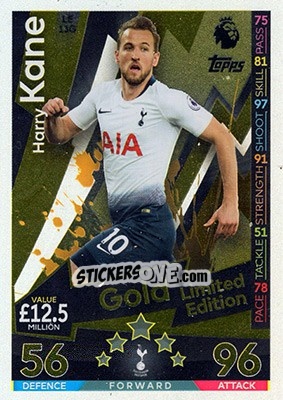 Sticker Harry Kane - English Premier League 2018-2019. Match Attax Extra n. LE13G - Topps