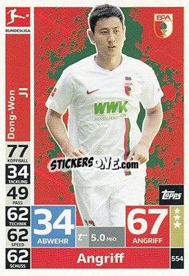 Cromo Dong-Won Ji - German Fussball Bundesliga 2018-2019. Match Attax Extra - Topps