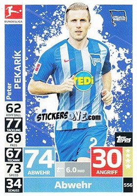 Figurina Peter Pekarik - German Fussball Bundesliga 2018-2019. Match Attax Extra - Topps