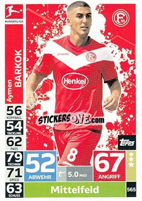 Sticker Aymen Barkok - German Fussball Bundesliga 2018-2019. Match Attax Extra - Topps