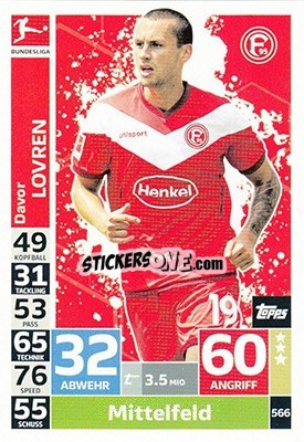 Cromo Davor Lovren - German Fussball Bundesliga 2018-2019. Match Attax Extra - Topps