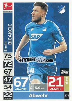 Cromo Ermin Bicakcic - German Fussball Bundesliga 2018-2019. Match Attax Extra - Topps