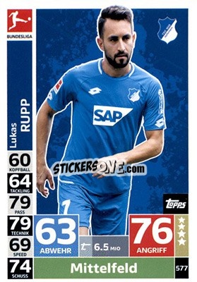 Cromo Lukas Rupp - German Fussball Bundesliga 2018-2019. Match Attax Extra - Topps