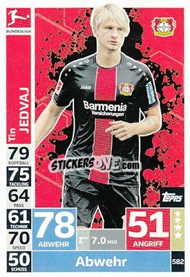 Figurina Tin Jedvaj - German Fussball Bundesliga 2018-2019. Match Attax Extra - Topps