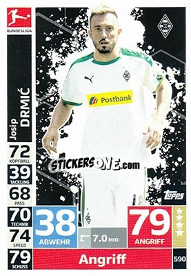 Cromo Josip Drmic - German Fussball Bundesliga 2018-2019. Match Attax Extra - Topps