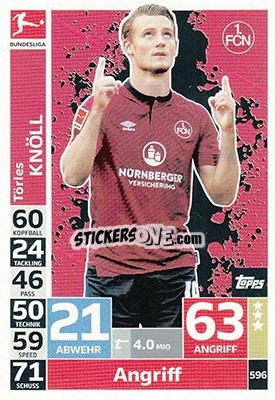 Sticker Törles Knöll - German Fussball Bundesliga 2018-2019. Match Attax Extra - Topps