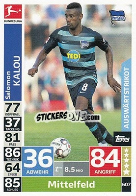 Figurina Salomon Kalou - German Fussball Bundesliga 2018-2019. Match Attax Extra - Topps