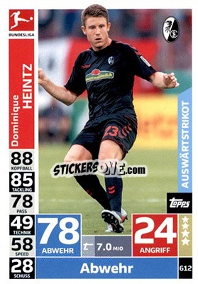 Sticker Dominique Heintz - German Fussball Bundesliga 2018-2019. Match Attax Extra - Topps