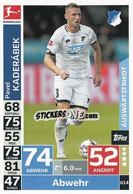 Sticker Pavel Kaderábek - German Fussball Bundesliga 2018-2019. Match Attax Extra - Topps