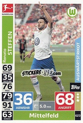 Cromo Renato Steffen - German Fussball Bundesliga 2018-2019. Match Attax Extra - Topps