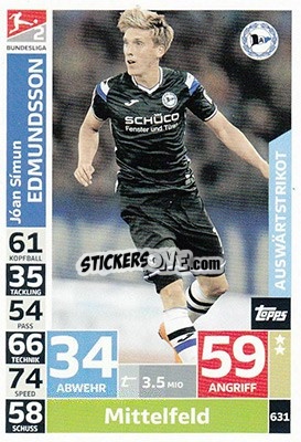 Cromo Jóan Símun Edmundsson - German Fussball Bundesliga 2018-2019. Match Attax Extra - Topps