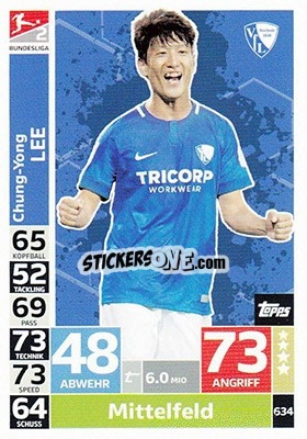 Cromo Chung-Yong Lee - German Fussball Bundesliga 2018-2019. Match Attax Extra - Topps