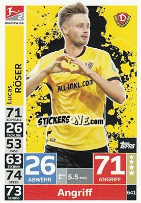 Figurina Lucas Röser - German Fussball Bundesliga 2018-2019. Match Attax Extra - Topps