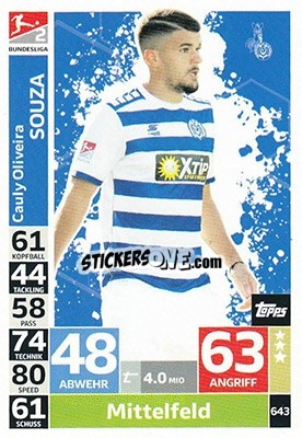 Cromo Cauly Oliveira Souza - German Fussball Bundesliga 2018-2019. Match Attax Extra - Topps